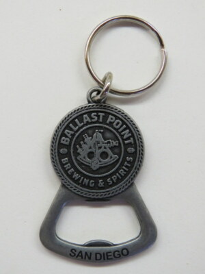 Metal BEER Key Chain Bottle Opener ~ BALLAST POINT Brewery ~ San Diego, CALIF. 