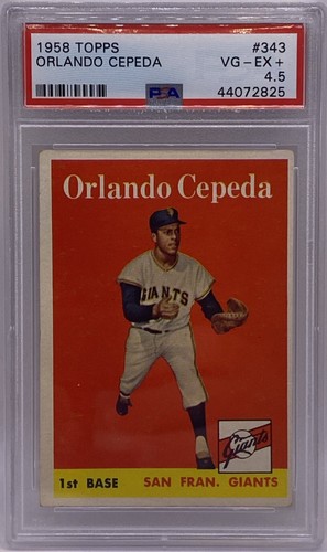 1958 Topps Baseball Orlando Cepeda #343 PSA 4.5 VG-EX+ Rookie RC GIANTS HOF CARD