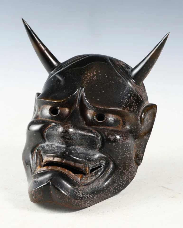 Feito no Japão Vintage Ferro Antigo Vintage Máscara Noh Hannya 般若 -Mulher Ciúme- - Imagem 2 de 4