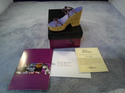VTG Just The Right Shoe Cork Wedge #25093 Raine Willitts 1999 Miniature Shoe