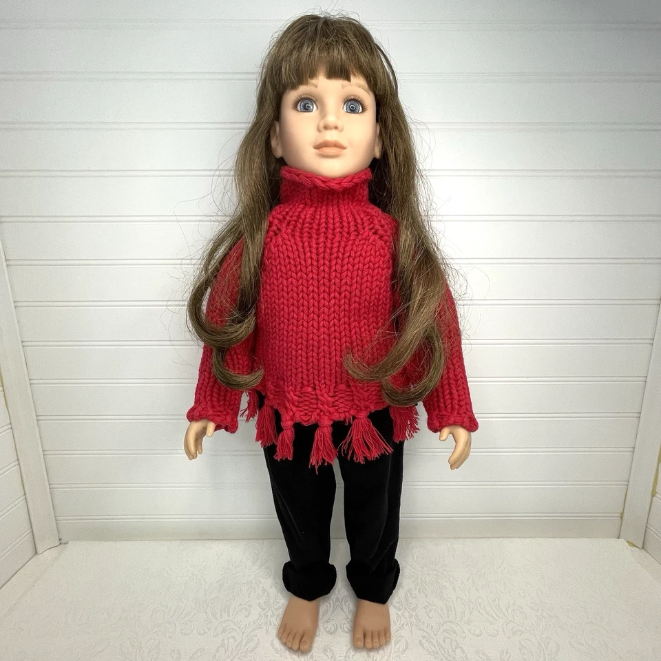 Vintage My Twinn Doll Long Brown Brunette Hair Blue Eyes Poseable 23" Clean 2003 - Image 4 of 4