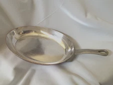 Vintage Solid Copper STERLING LINED Jos. Hienrichs Oval Fish Saute Pan