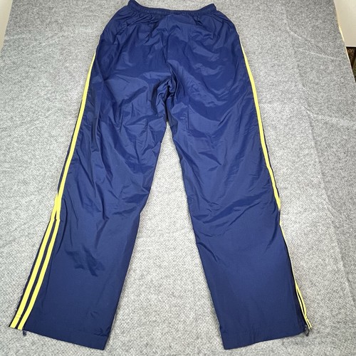 Adidas Womens Track Joggers Sz Medium Blue Yellow Stripes Athletic Running Zip - Picture 4 of 8