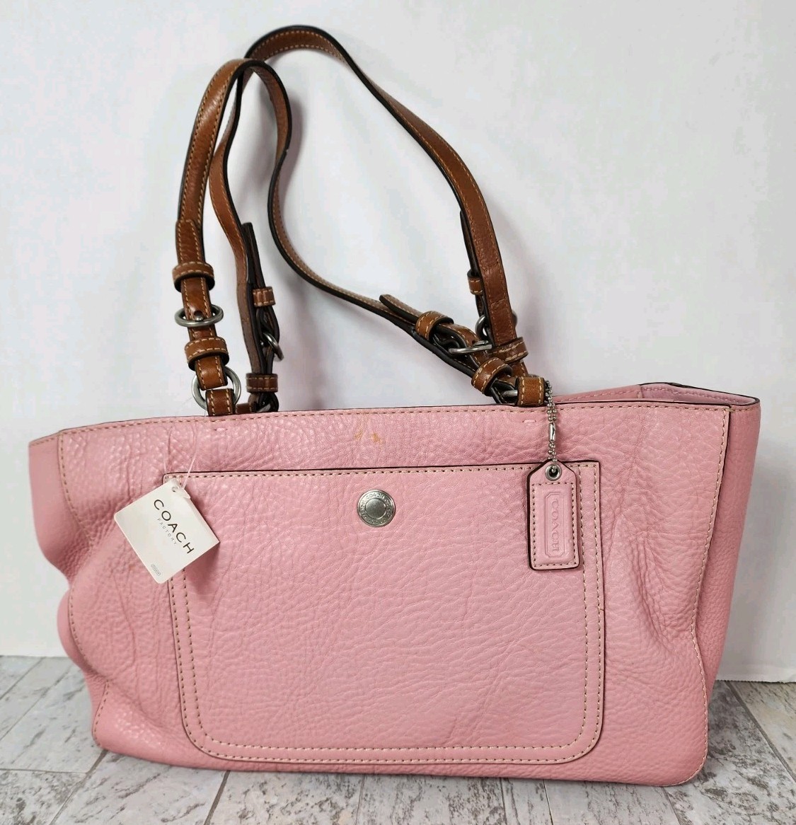 Coach Chelsea East West Leather Shoulder Bag Tote F10892 Light