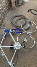 Bike Steel Bicycle Frame 26 in with Fork, Blue/Silver, Unisex Adults no seat