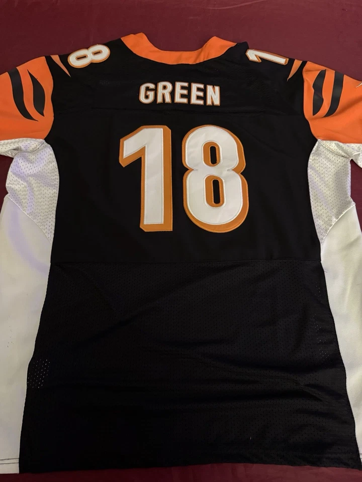 Camiseta de los Cincinnati Bengals para hombre 2XL negra NFL fútbol AJ verde 18 Nike en el campo Foto 2 de 3