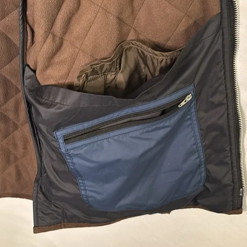 Peter Millar Quilted Jacket Men's Large Black Brown Suffolk Travel Coat Puffer - Picture 8 of 10