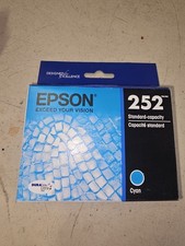 Genuine Epson 252 CYAN Ink Cartridge T252220-S Sealed Box Fresh NEW 01/2027