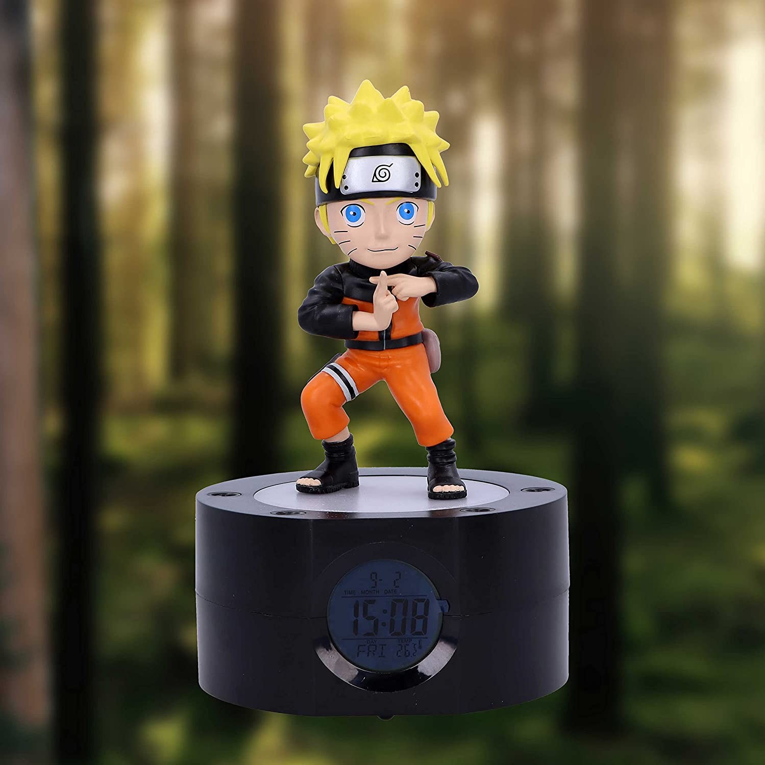 TEKNOFUN Naruto Luminous Alarm Clock, Black, Orange, Yellow One Size Black, Oran