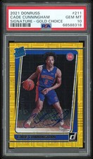 Cade Cunningham 2021-22 Panini Donruss #21 Choice Gold Rookie Auto /10 PSA 10