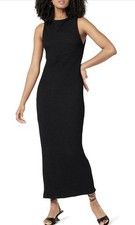 The Drop Womens Lena High Neck Textured Midi Dress L Black