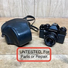 Vintage Praktica EE2 35mm Camera w/ Leather Cover & 2" Shoulder Strap - Untested