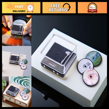 Miniature Retro Record Player Set - 1:12 Scale Vintage Turntable 3 Mini Record