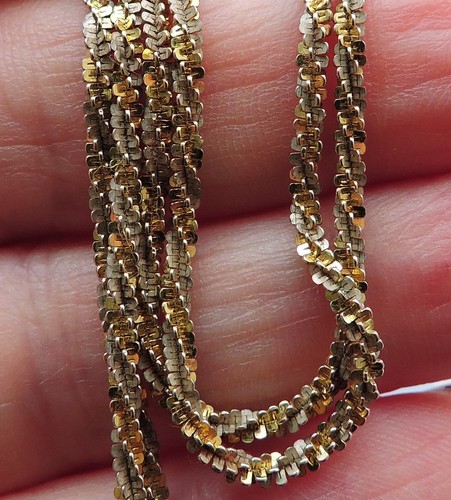 Vintage 925 Sterling Margarita Kette Halskette gold & silberfarben 24 Zoll 2 mm - Bild 8 von 23