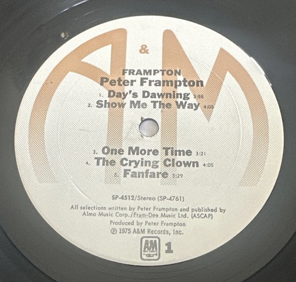 Peter Frampton Vinyl LP "Frampton" 1975 Studio Album on A&M SP4512 VG+ / VG+ - Image 4 of 4