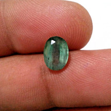 Top Green Zambian Emerald Faceted 2.45ct Oval Shape Loose Gemstone Vivid Green