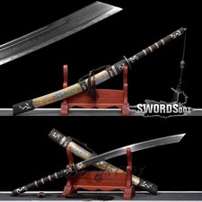 Top Graded Brass Fittings Chinese Kangxi Broadsword Folded Steel Clay Tempering