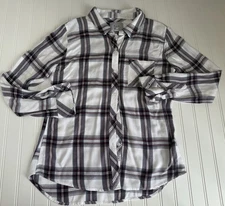 Rails Women's M Medium Hunter Flannel Plaid Long Sleeve Shirt 1413
