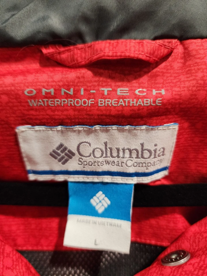 Chaqueta con Capucha Columbia Omni-Tech Empacable Impermeable Talla L Roja Foto 2 de 4