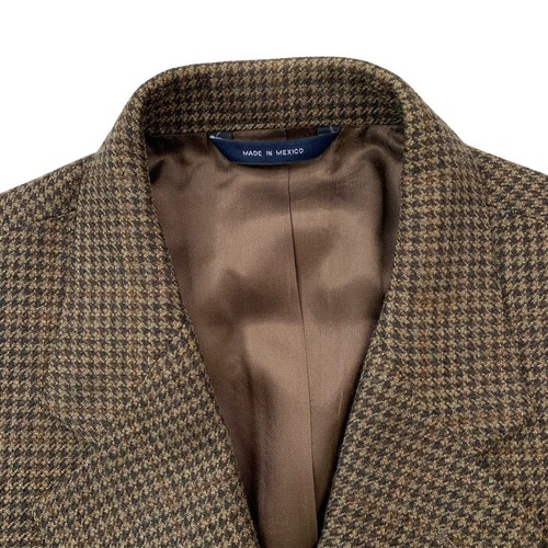 Mens 44 R Brooks Brothers Madison Fit Brown Hounds Tooth Check Tweed Blazer - Picture 2 of 14