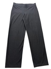 Eileen Fisher Pants Womens M Black Knit Straight Leg Pull On Stretch USA
