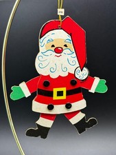 Santa Vintage Christmas Ornaments Die-Cut Jointed Made In Japan Flat Cardboard
