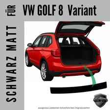 Ladekantenschutz Lackschutzfolie für  VW Golf 8 Variant Kombi | schwarz matt