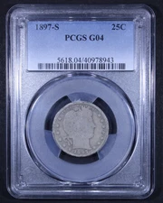 1897-S Barber Quarter - 25c PCGS G04 - Key Date! - Nice Example!