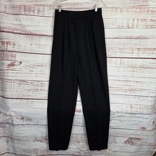St. John Black Santana Knit Pleated Pants 10 Pockets Stretch Minimalist Quality