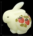 Fenton Strawberry Hand Painted - Louise Piper #5162 Bunny Rabbit Figure