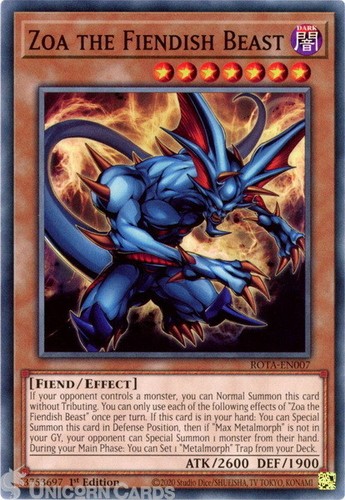 ROTA-EN007 Zoa the Fiendish Beast : Common 1st Edition YuGiOh Card - Bild 1 von 1