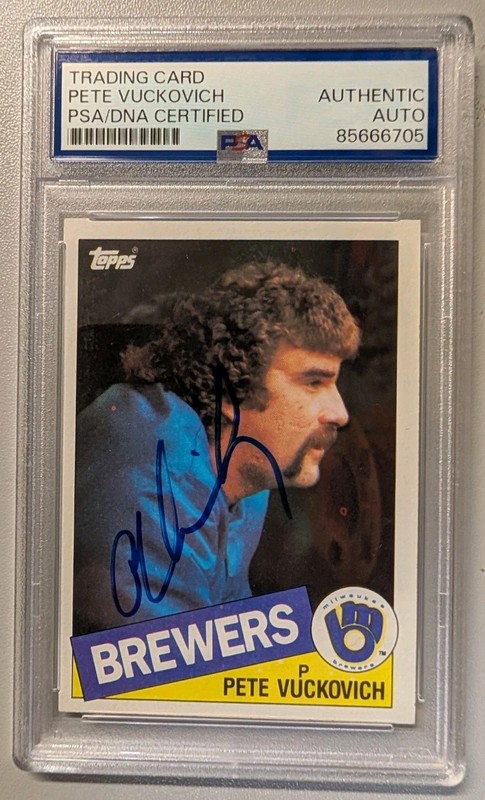1985 Topps Pete Vuckovich #254 Signed Auto Autograph PSA DNA Brewers