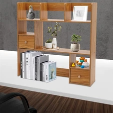 9 Compartments Desktop Book Shelving Office Desk Organizer Desktop Storage Rack