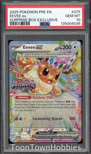 PSA 10 Pokemon - Eevee ex 075/131 - Prismatic Surprise Box Stamped