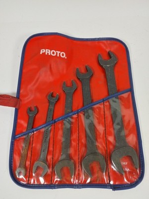 Proto Professional SAE Standard 5 Piece Open End Wrench Set With Pouch 2409