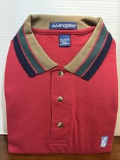VINTAGE Swingster XXL EDISON GAS Red Heavyweight Polo Shirt Made In USA. “RD”