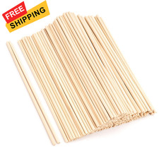 60Pcs Wooden Dowel Rods 1/4 x 12 Inch Precut Rod Sticks, Natural color 