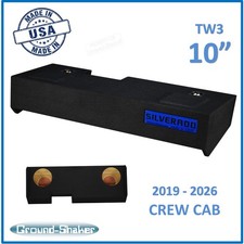 Chevy Silverado CREW Cab 2019 - 2026 10" Sub Box Ground Shaker JL Audio TW3