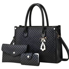 3pcs Purses and Handbags Set for Women, Top-Handle Tote, Satchel Shoulder Bag