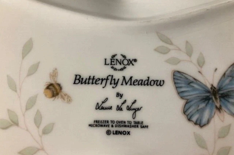 Lenox Butterfly Meadow Butterfly-Shaped Divided Serving Dish Tray Porcelain - Image 2 of 3