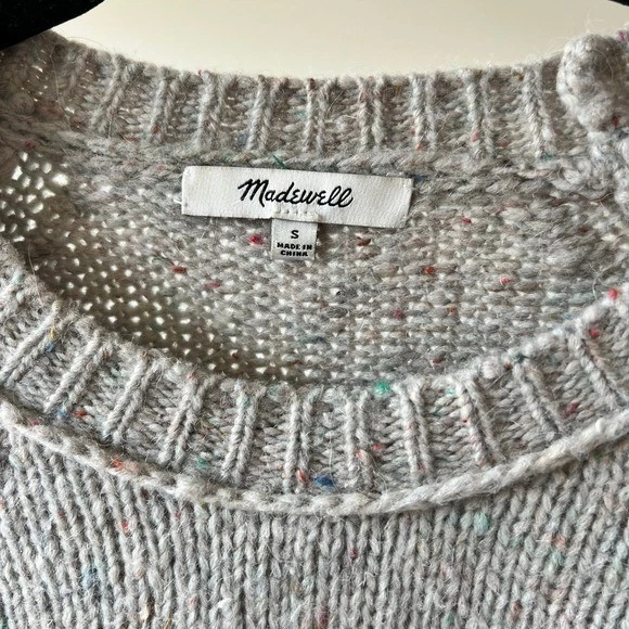 Madewell Pom Pom Knit Sweater Women's Small Crew Neck Pullover Top - Image 3 of 3