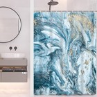 Marble Bathroom Shower Curtain Abstract Texture 72"W x 72"L (Pack of 1) Teal