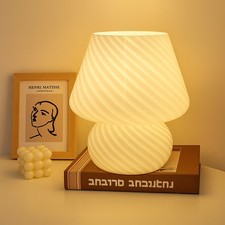 Tischlampe Pilz Nachttischlampe Tischleuchte Beistelllampe Fensterlampe Glas