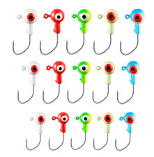 PaintedJig Heads Sickle  1/8 1/4 oz – Bass Crappie Walleye Fishing Hooks-50 pack