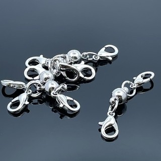 5'ER. SET MAGNETVERSCHLUß SILBERFARBEN MIT KARABINER SCHMUCKJAGD