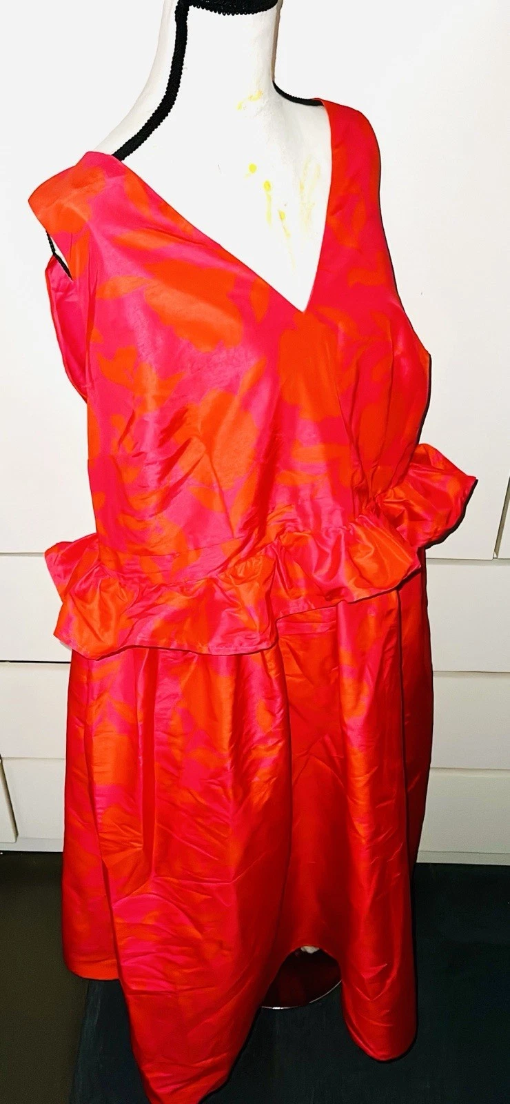 ABITO DA FESTA MIDI PEPLUM ROSSO ROSA TARGET KATE SPADE NEW YORK FUORI PRODUZIONE 8