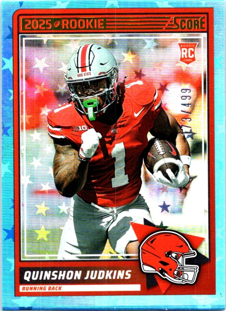2025 Score Quinshon Judkins 38 Blue Stars Foil /499 NM