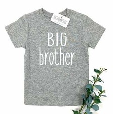 BIG BROTHER SHIRT - BROTHER ANNOUNCEMENT SHIRT - GRAY BOYS TEE TSHIRT