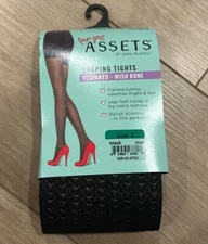 Assets By Sara Blakely Shaping Tights Textured Wishbone Black Women’s Size 3