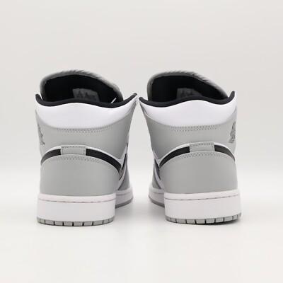 554724-092 Nike Air Jordan 1 Mid Light Smoke Grey Black White